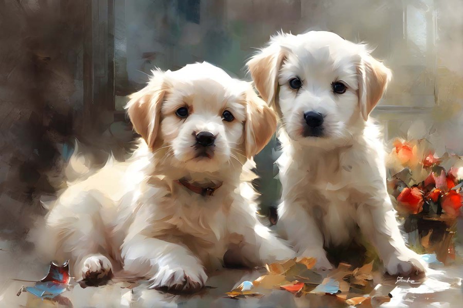 Cute Puppy Painting