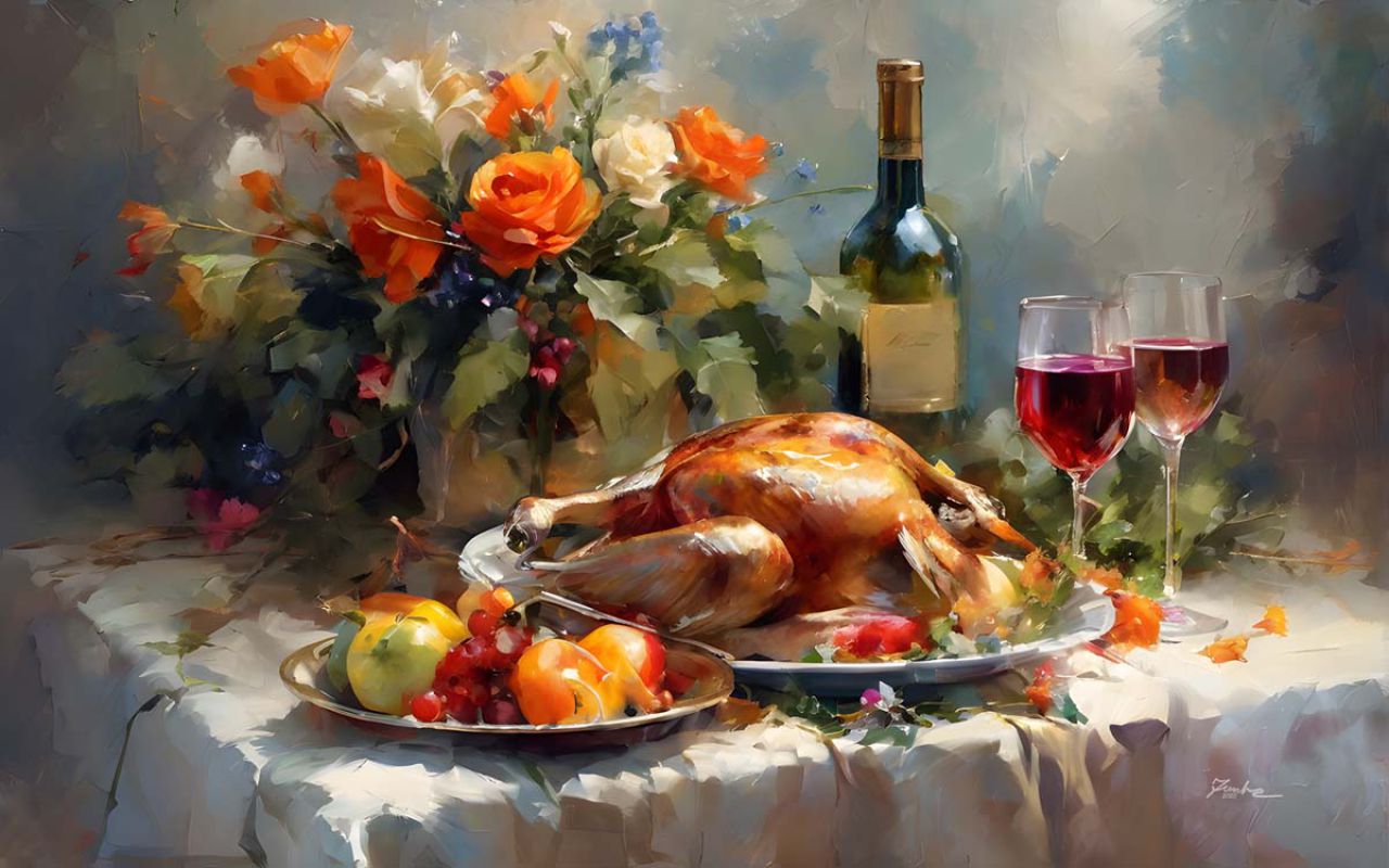 Horizontal Gourmet Table Canvas