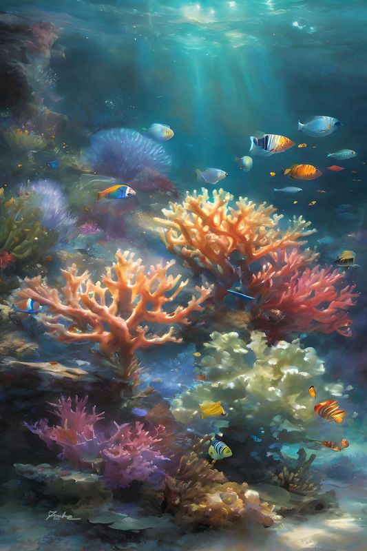 Underwater Coral Reef Painting