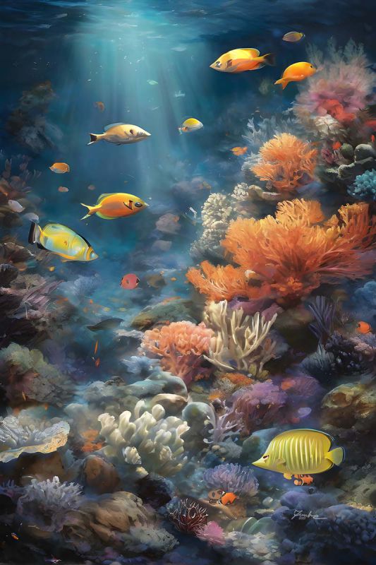 Underwater Coral Reef Painting
