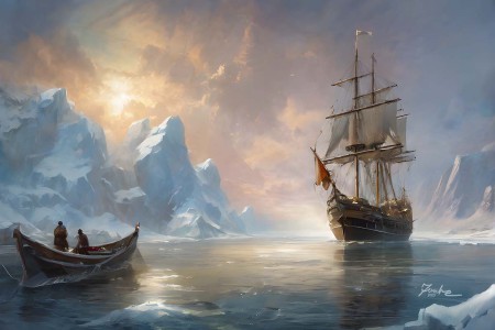 Antarctic Expedition Painting