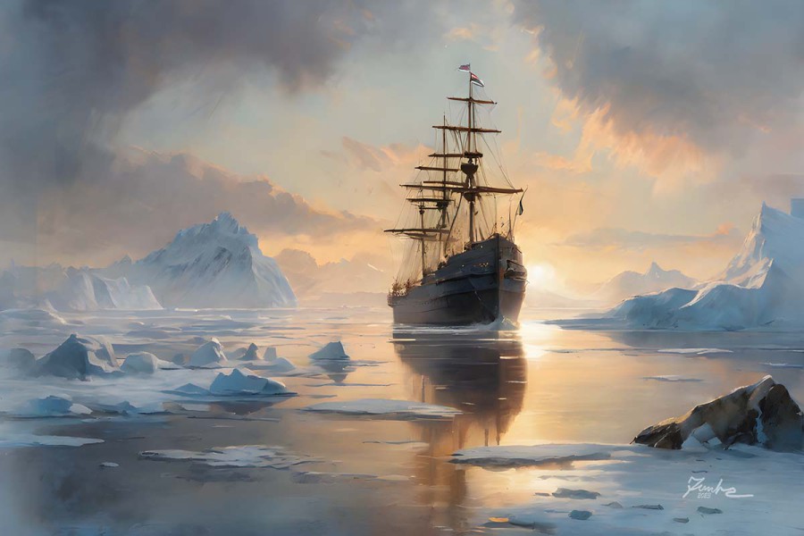 Antarctic Expedition Painting