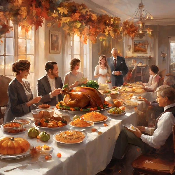 19th Century Thanksgiving Painting