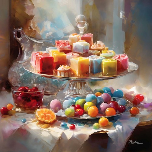 Colorful Sweets Arrangement Art