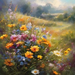 Vibrant Flower Arrangement Art