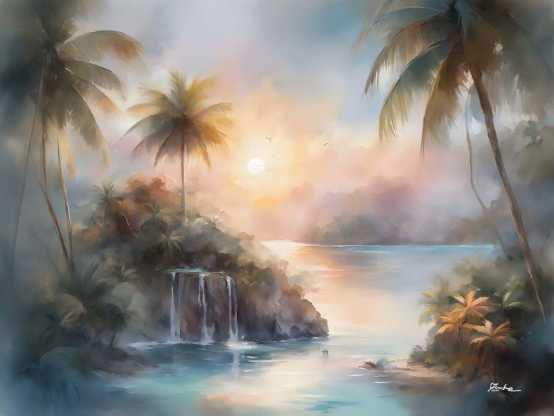 Tropical Island Painting