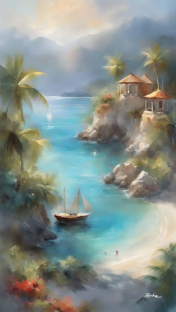 Tropical Island Painting