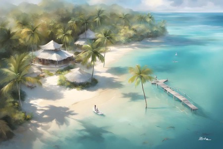 Tropical Island Painting